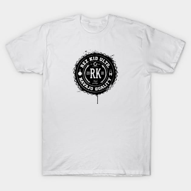 Rez Kid Vintage Label Patch Small Black T-Shirt by Shawn 